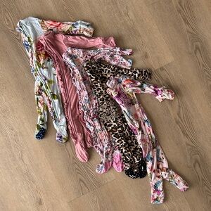 Posh Peanut Kids One Pieces Footies - Floral and Leopard Prints